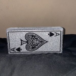 Ace of Spades Rhinestone Clutch